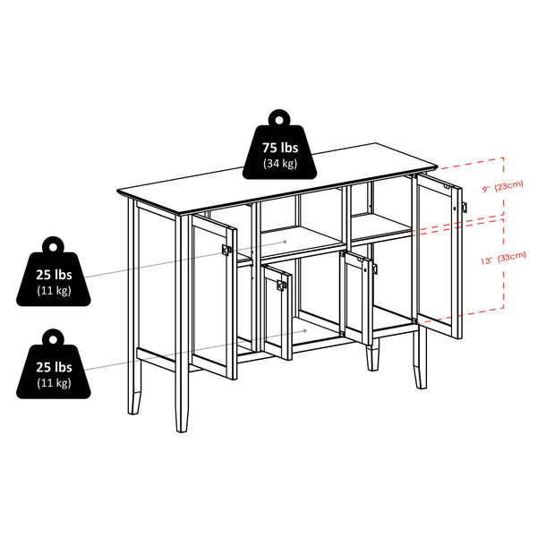 Winsome Wood Melba Buffet Cabinet In Coffee Finish - Elegant Storage Solution For Dining & Living Spaces Coffee Composite Wood ,Metal 23646-winsome-wood