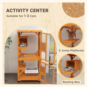 English Elm Pawhut Five Tier Ferret Chinchilla Habitat Steel Wire Enclosure with Hammock Rolling Base W2225P173767