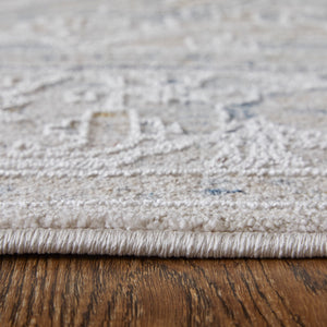 Feizy Rugs Pasha Global Charm Area Rug - Vibrant Medallion Design, Soft Low Pile, Stain-resistant & Kid-friendly Ivory,Taupe,Blue Polyester Pas39m5fbgebluf05