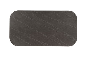 English Elm Kasa Modern Sintered Stone Dining Table with Quilted Champagne Cone Bases & Dark Stone Top, Luxurious Finish B2726S00372