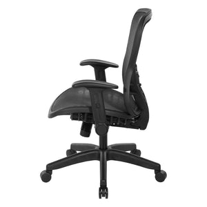 OSP Home Furnishings Deluxe R2 Mesh Ergonomic Office Chair with Lumbar Support and Synchro Tilt Control 529R-R22N1F2