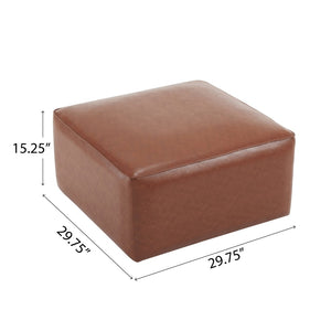 English Elm Upholstered Corduroy Square Ottoman Plywood Frame Sectional Footrest for Living Room N757P414087O