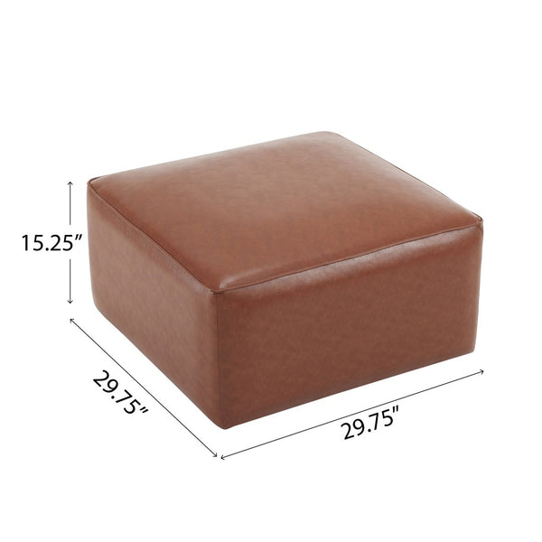 English Elm Upholstered Corduroy Square Ottoman Plywood Frame Sectional Footrest for Living Room N757P414087O