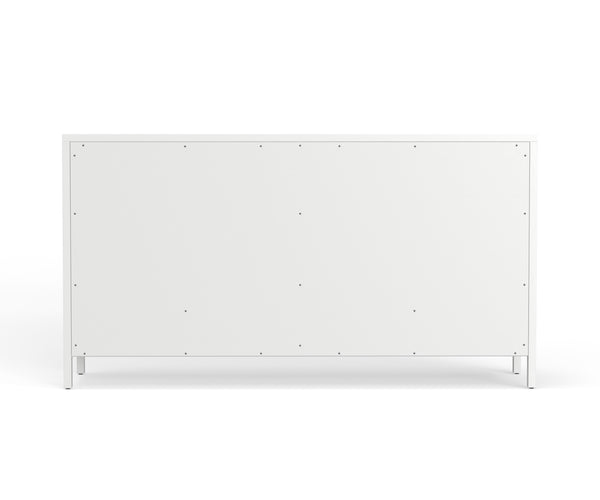 Alpine Furniture Marsha Dresser – Modern Farmhouse Elegance With Ribbed Drawers & Coconut Milk Finish For Stylish Storage Coconut Milk Rubberwood Solids & Oak Veneer 2368-03-alpine