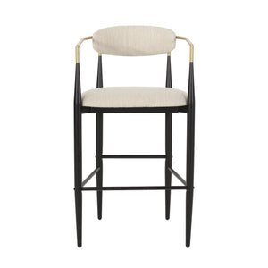 English Elm Christopher Knight Home® - Barstools Set Of 2 – Modern Upholstered Stools With Back Support & Durable Iron Legs For Kitchen Use N779P248198B