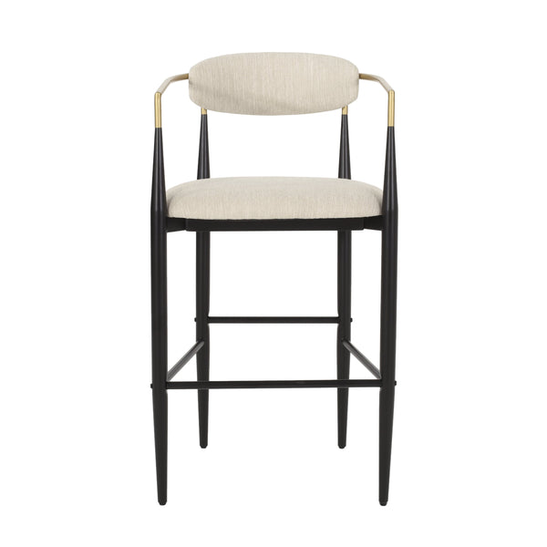 English Elm Christopher Knight Home® - Barstools Set Of 2 – Modern Upholstered Stools With Back Support & Durable Iron Legs For Kitchen Use N779P248198B