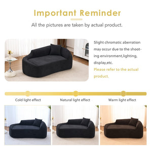 English Elm Ly-048 Sculpted Chenille Chaise Lounge Convertible Sleeper Sofa for Modern Living Spaces Black W2231P401731