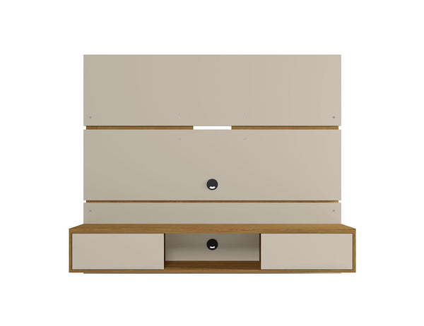 Manhattan Comfort Vernon Mid-Century Modern Floating Entertainment Center Off White and Cinnamon 236BMC12