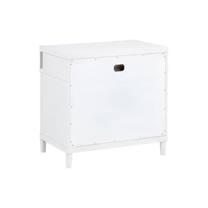 English Elm 3-drawer Nightstand Rubberwood Build Felt Lined Top Dovetail Joints Bedside White B016P460570