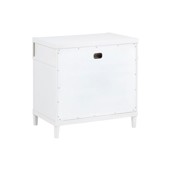 English Elm 3-drawer Nightstand Rubberwood Build Felt Lined Top Dovetail Joints Bedside White B016P460570