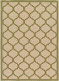 Unique Loom Outdoor Trellis Moroccan Machine Made Geometric Rug Beige and Olive, Beige/Green 7' 1" x 10' 0"
