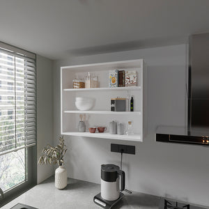 English Elm Meeker Wall Cabinet White - Modern Engineered Wood Kitchen Storage with 3 Spacious Shelves, Easy Mounting B092P245421