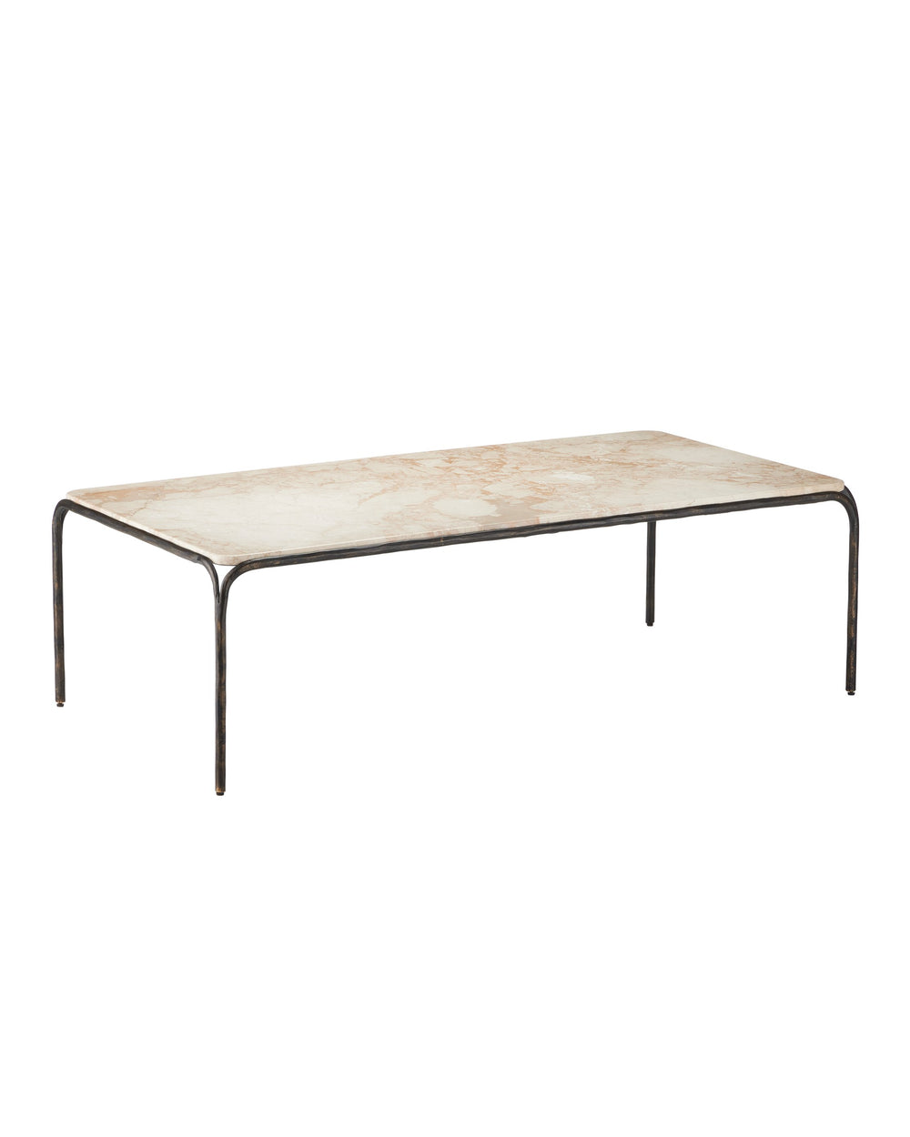 Currey & Company Crema Cocktail Table: Industrial Elegance With Artisanal Craftsmanship & Unique Fold-down Design Natural Marble ,Iron 4000-0220-currey-company
