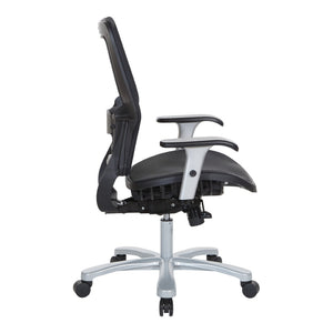 OSP Home Furnishings Air Grid Big and Tall Ergonomic Office Chair with Breathable Mesh Back and Lumbar Support 63-11A653R