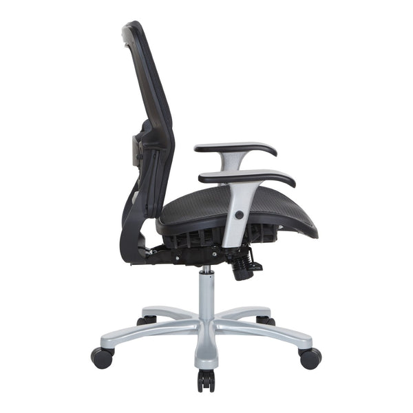 OSP Home Furnishings Air Grid Big and Tall Ergonomic Office Chair with Breathable Mesh Back and Lumbar Support 63-11A653R