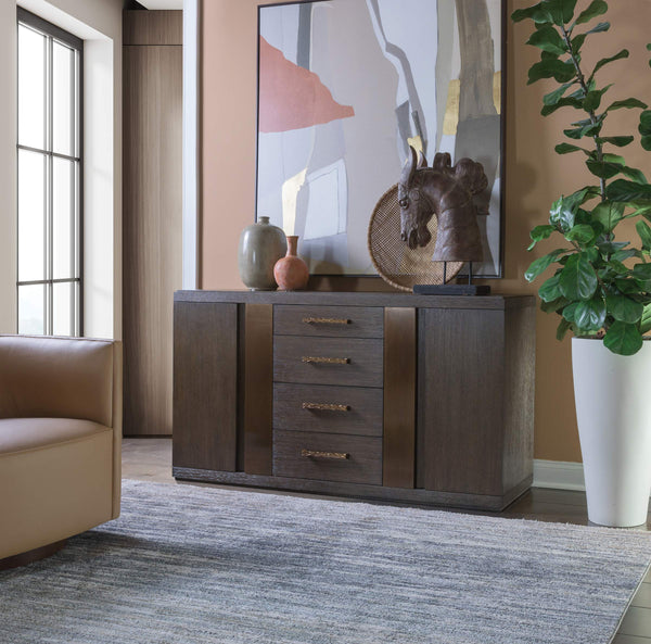 Lexington Andare Buffet with Solid Brass Hardware and Adjustable Shelving for Modern Living 2371-852