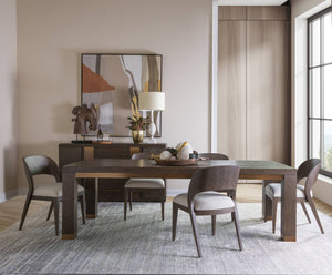 Lexington Andare Parsons Rectangular Dining Table Seats Eight with Brass Accents Rich Brown 2371-877