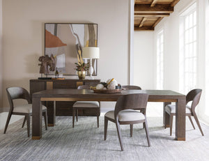 Lexington Andare Parsons Rectangular Dining Table Seats Eight with Brass Accents Rich Brown 2371-877