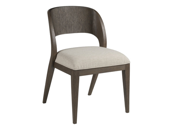 Lexington Andare Sculpted Dining Chair Solid White Oak Frame Linen Weave Upholstery Modern 2371-880-01