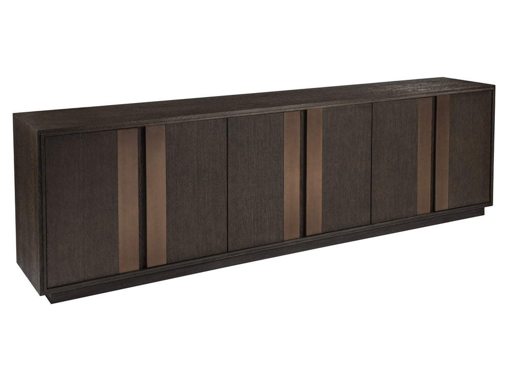 Lexington Andare Solid Brass Post Media Console with Adjustable Shelves for Great Rooms 2371-908