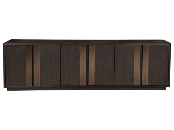 Lexington Andare Solid Brass Post Media Console with Adjustable Shelves for Great Rooms 2371-908