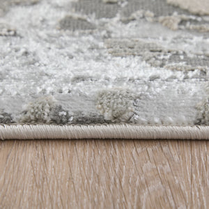 Feizy Rugs Micah Modern Abstract Area Rug - Soft Polypropylene Blend, Stain Resistant, Perfect For High Traffic Areas Silver,Gray,White Polyester,Polypropylene 6943336fslvgryi71