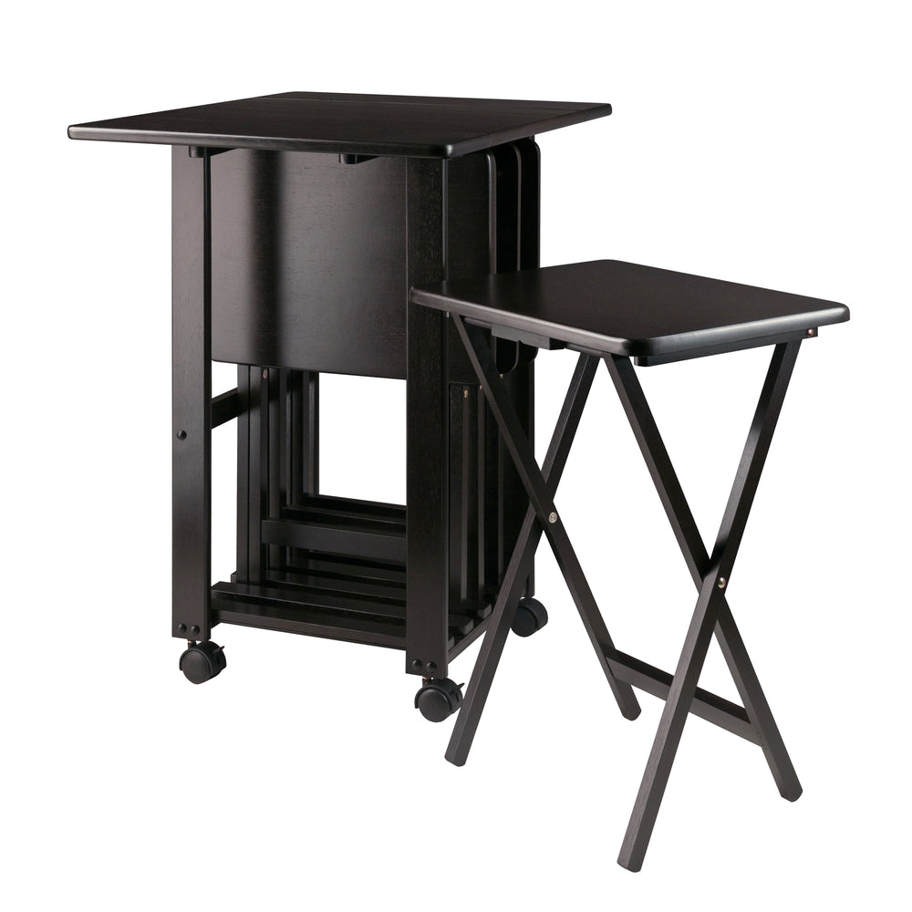 Winsome Wood Sophia 5-piece Snack Table Set - Stylish Drop Leaf Design, Easy Storage & Mobility For Entertaining Coffee Solid ,Composite Wood 23720-winsome-wood