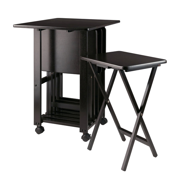 Winsome Wood Sophia 5-piece Snack Table Set - Stylish Drop Leaf Design, Easy Storage & Mobility For Entertaining Coffee Solid ,Composite Wood 23720-winsome-wood