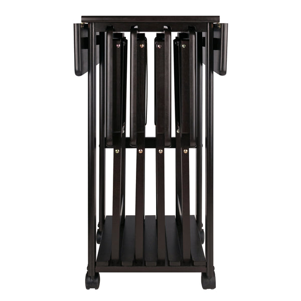 Winsome Wood Sophia 5-piece Snack Table Set - Stylish Drop Leaf Design, Easy Storage & Mobility For Entertaining Coffee Solid ,Composite Wood 23720-winsome-wood