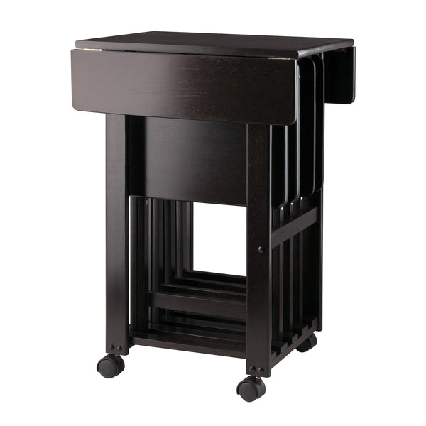 Winsome Wood Sophia 5-piece Snack Table Set - Stylish Drop Leaf Design, Easy Storage & Mobility For Entertaining Coffee Solid ,Composite Wood 23720-winsome-wood