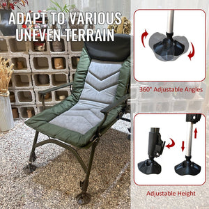 English Elm Camping Lounge Chair - Portable Folding Recliner With Adjustable Backrest For Ultimate Comfort Outdoors P2 W241106336-GIGA