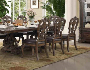 English Elm Traditional Elegant 2pc Arm Chair Set with Upholstered Seats, Ornate Corbels, Solid Rubberwood Finish Dark Brown 47 L x 23 W x 14 H B2741P407606