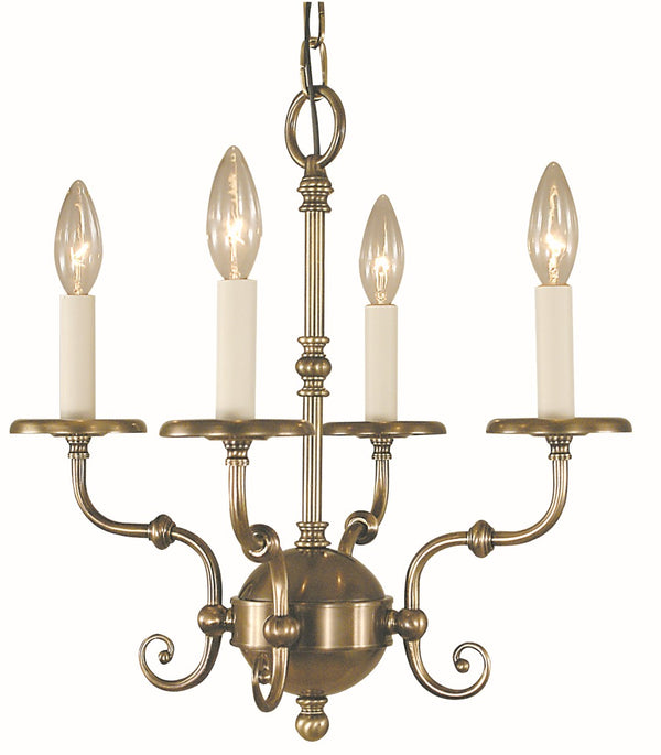 Framburg 4-light Rustic Jamestown Mini Chandelier - Handcrafted American Design For Timeless Elegance Antique Brass Metal 2374 Ab