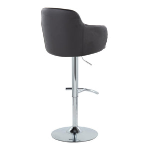 English Elm Contemporary Swivel Barstools Set of 2 Adjustable Chrome Base Faux Leather Bucket Seats B202S00747