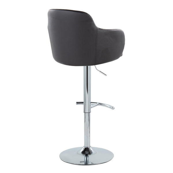 English Elm Contemporary Swivel Barstools Set of 2 Adjustable Chrome Base Faux Leather Bucket Seats B202S00747