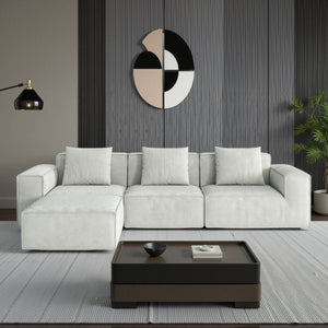 English Elm 118-Inch Modular Sofa Bed - Luxurious Cloud Velvet Fabric, Flexible Configurations & Comfort For All! W3147S00004