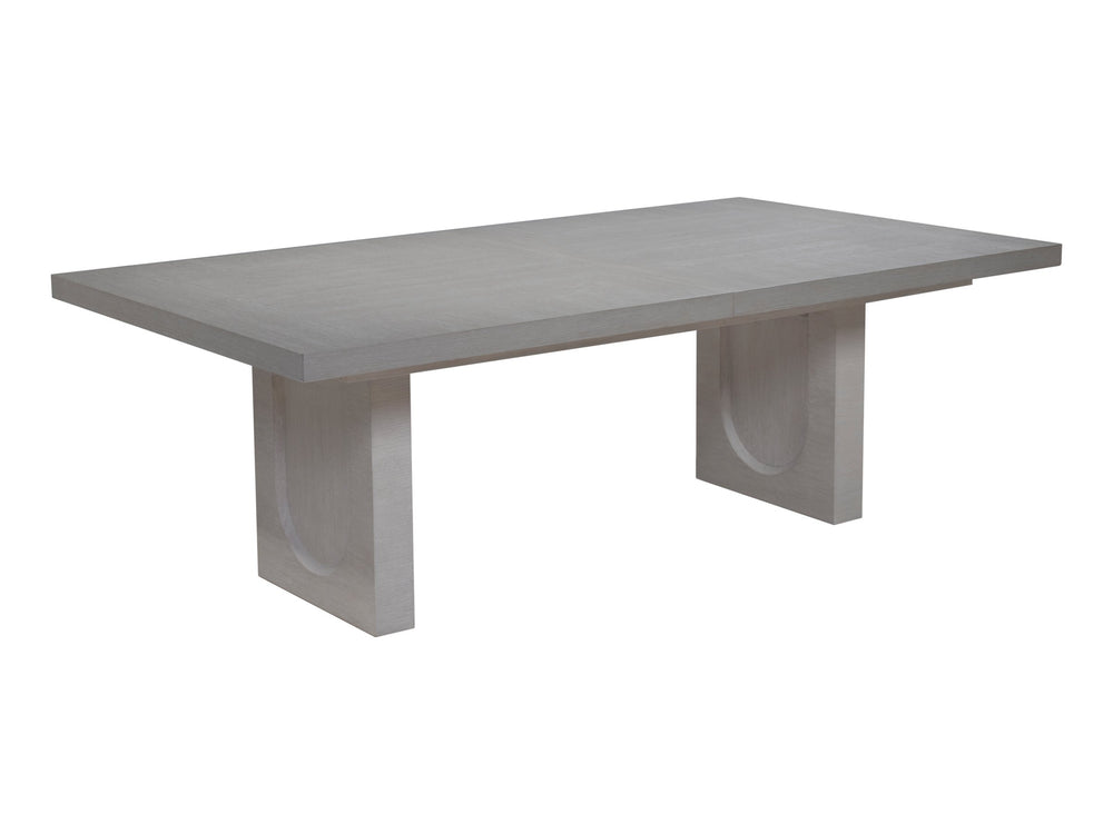 Lexington Solimar Wire-brushed White Oak Extendable Dining Table Seats Ten Arch Detail 2375-877C
