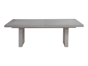 Solimar Wire-brushed White Oak Extendable Dining Table Seats Ten Arch Detail
