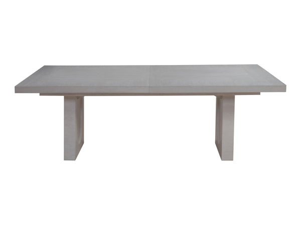Solimar Wire-brushed White Oak Extendable Dining Table Seats Ten Arch Detail