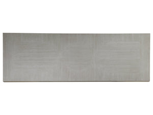 Solimar Wire-brushed White Oak Extendable Dining Table Seats Ten Arch Detail