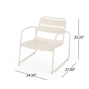 English Elm Christopher Knight Home® - CONRAD Chair with Sleek Iron Frame, Comfortable Curved Seat, Durable Outdoor/Indoor Accent Seating Matte White 65197.00WHI
