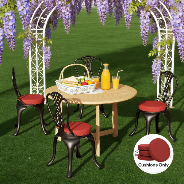 English Elm Soft Round Dining Chair Cushions Set of 4 with Washable Covers and Foam Padding T3971P443113