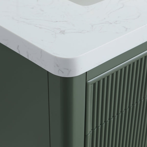 English Elm Fully Assembled 30'' Green Bathroom Vanity With Solid Wood & Engineered Marble Top - Elegant Storage Solution W1826P308974