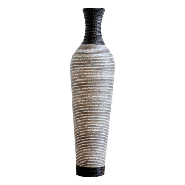English Elm 39.4" Handwoven Pvc Rattan Style Tall Floor Vase Earthy Boho Decor for Any Room W2796P446191