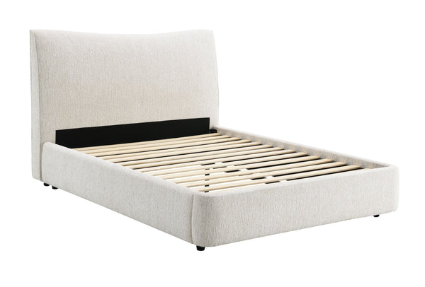 English Elm Renee Eastern King Upholstered Bed Beige Chenille Frame Padded Headboard Bedroom B2756S00013