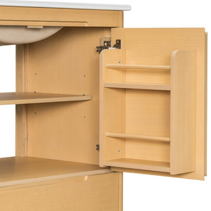 English Elm [video] 30 Inch Freestanding Bathroom Vanity Pine Legs Ceramic Sink Soft Close Storage Oak N759P412928O