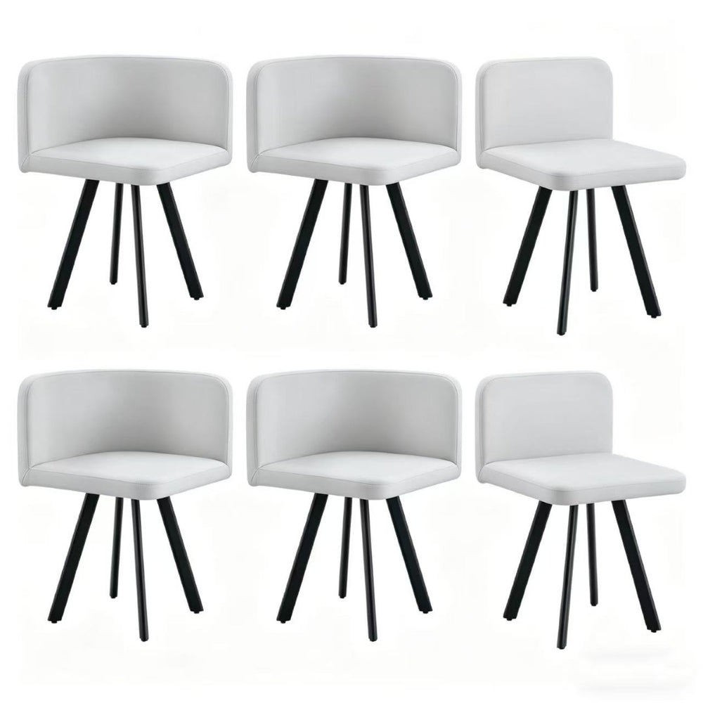 English Elm Stylish Gray Pu Upholstered Dining Chair Set of Six Modern Minimalist Seating W3875P370934