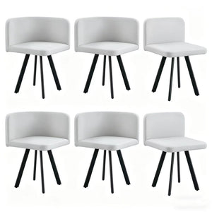 English Elm Stylish Gray Pu Upholstered Dining Chair Set of Six Modern Minimalist Seating W3875P370934