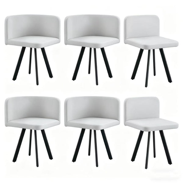 English Elm Stylish Gray Pu Upholstered Dining Chair Set of Six Modern Minimalist Seating W3875P370934
