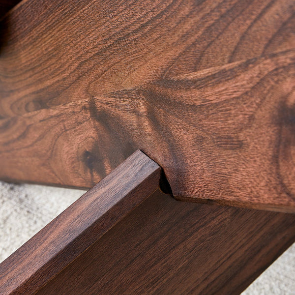 English Elm Round glass coffee table with tempered clear top, walnut MDF legs, adjustable anti-slip feet, modern centerpiece W1151P230572